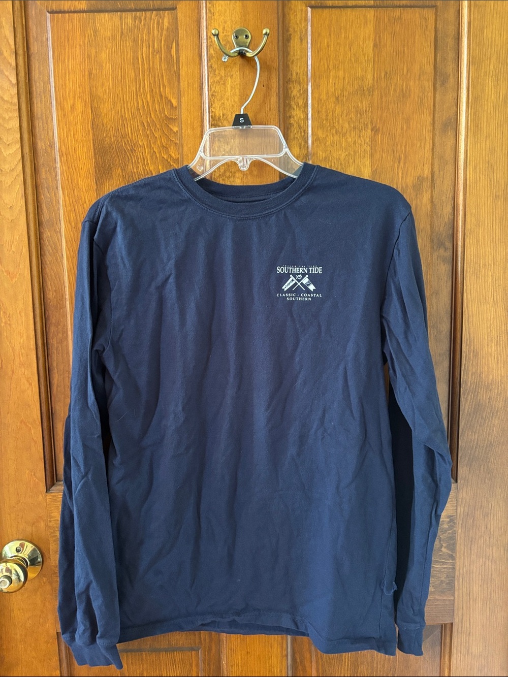 Southern Tide Navy Long-Sleeve Shirt, Men’s S